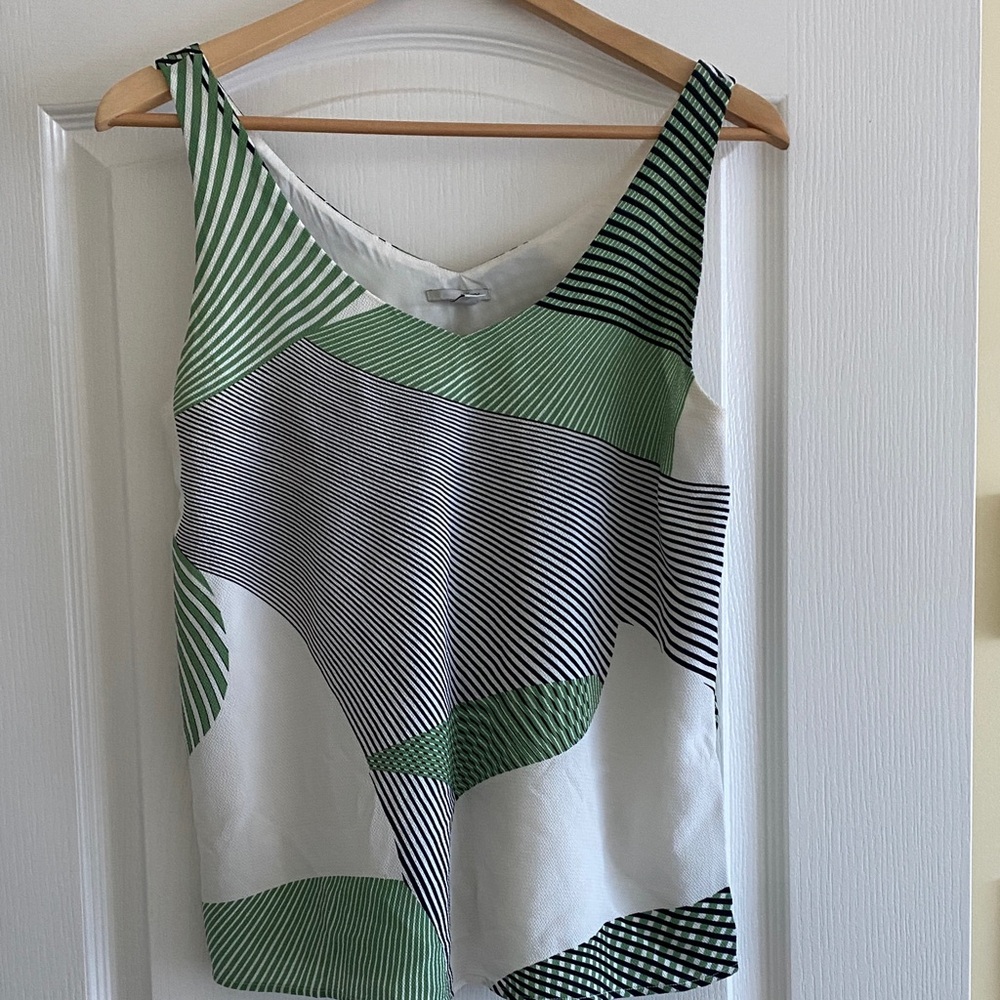 Halogen Striped Green and Black Camisole